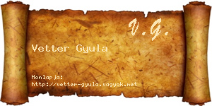 Vetter Gyula névjegykártya